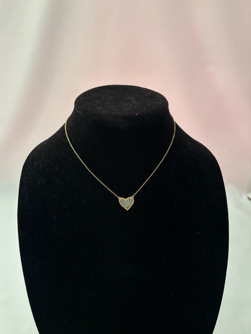 Kendra Scott Gold Heart Pendant Necklace with Opal Inlay